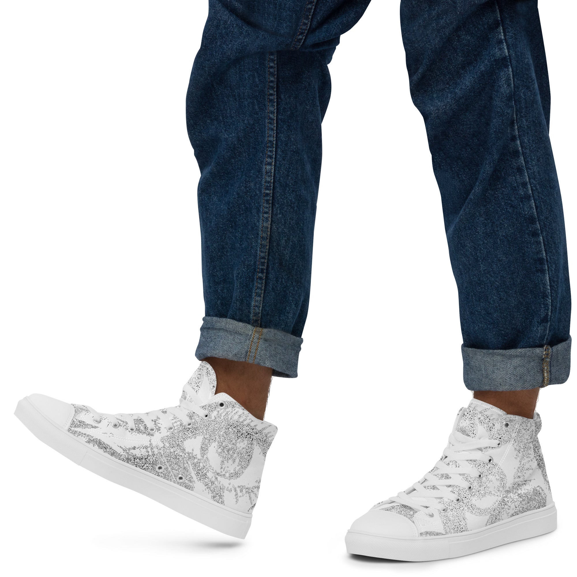 Eyes on You High Tops by Vowmourn, white left-side view